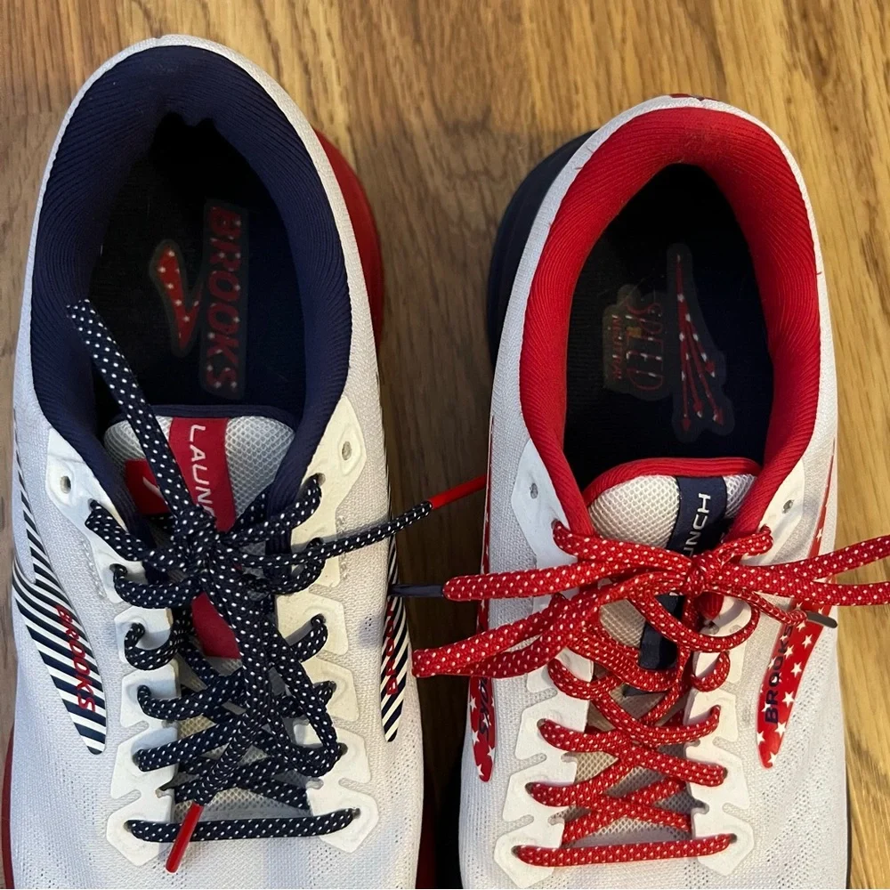 Brooks Launch 7 Red White and Blue USA Casual Running Olympic Sneakers - Picture 7 of 13
